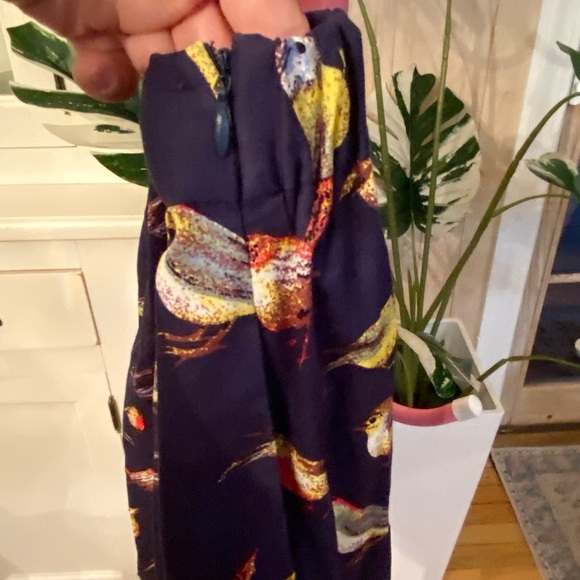 New Without Tags Grace Karin Navy Bird Print A-Line Skirt - Picture 4 of 4